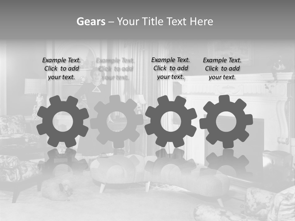 Typical Interior Of 70-80 Years America PowerPoint Template