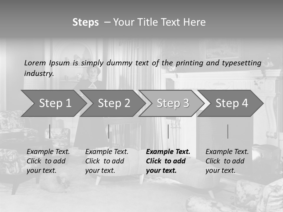 Typical Interior Of 70-80 Years America PowerPoint Template