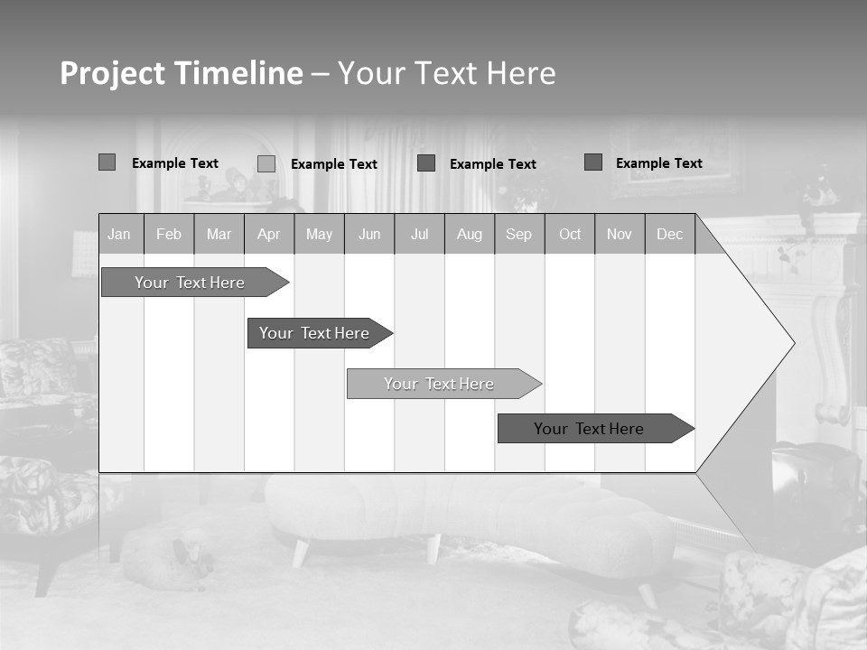 Typical Interior Of 70-80 Years America PowerPoint Template