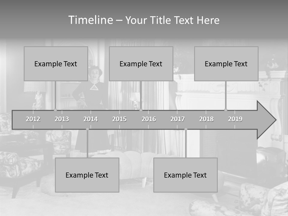 Typical Interior Of 70-80 Years America PowerPoint Template