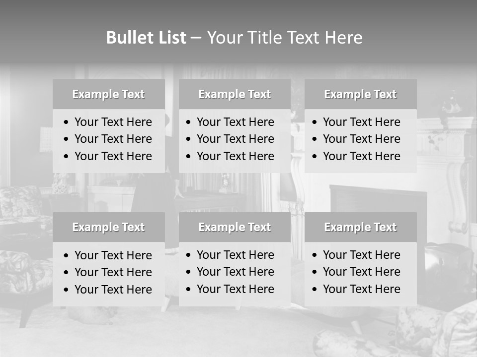 Typical Interior Of 70-80 Years America PowerPoint Template