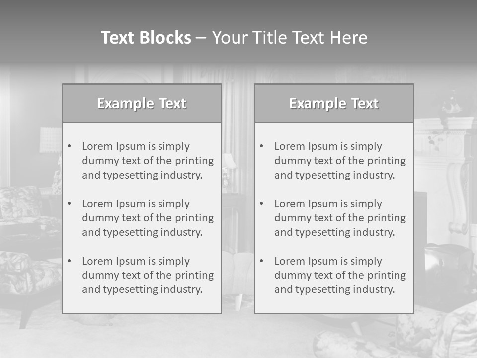 Typical Interior Of 70-80 Years America PowerPoint Template