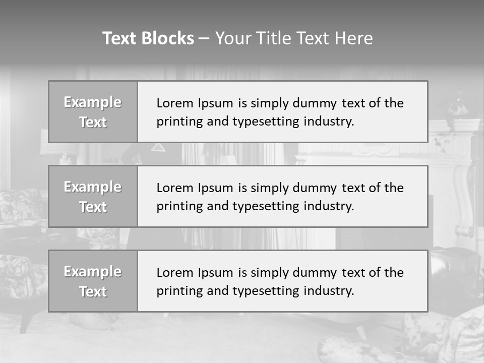 Typical Interior Of 70-80 Years America PowerPoint Template