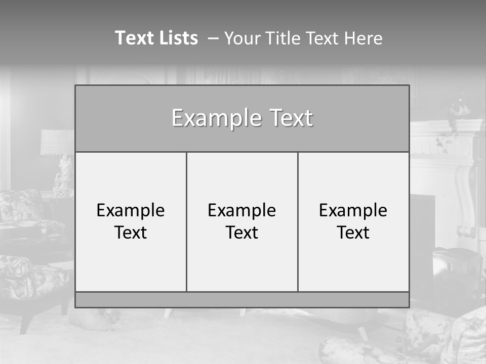 Typical Interior Of 70-80 Years America PowerPoint Template