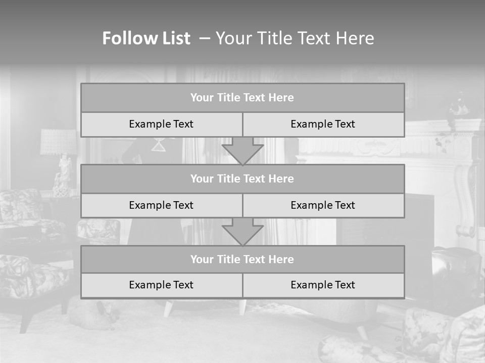Typical Interior Of 70-80 Years America PowerPoint Template