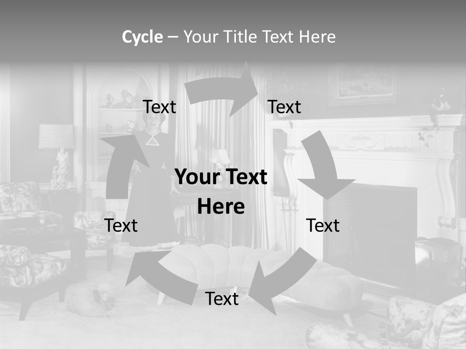 Typical Interior Of 70-80 Years America PowerPoint Template