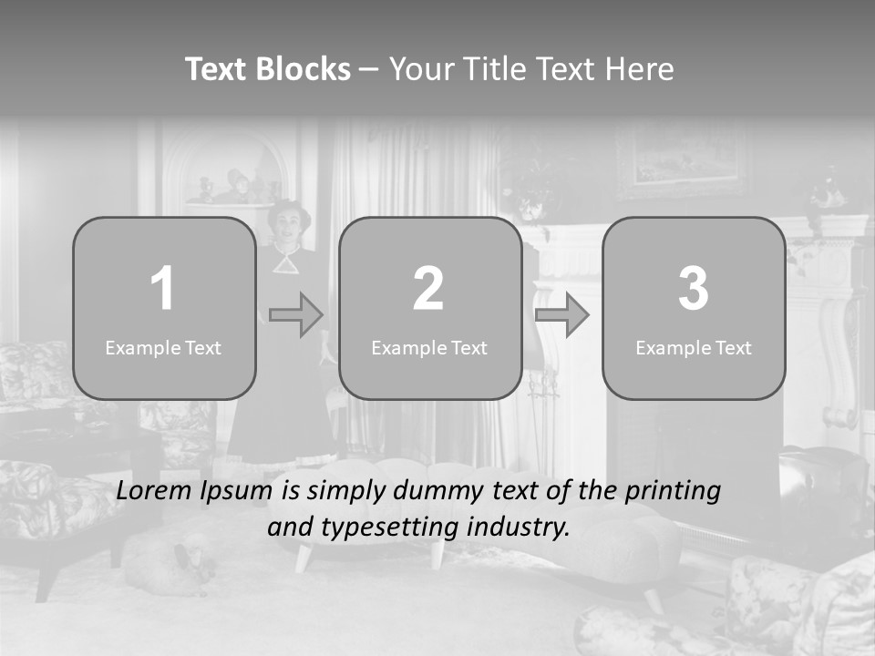 Typical Interior Of 70-80 Years America PowerPoint Template
