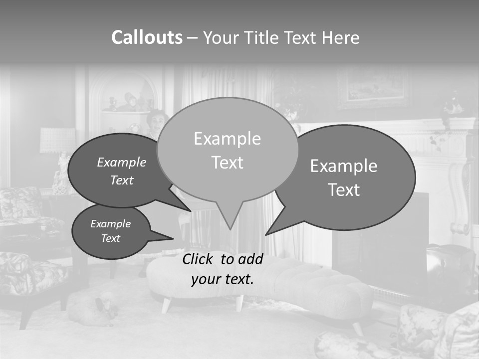 Typical Interior Of 70-80 Years America PowerPoint Template