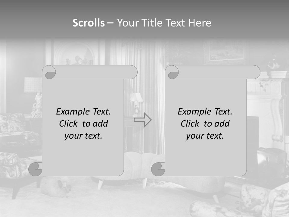 Typical Interior Of 70-80 Years America PowerPoint Template