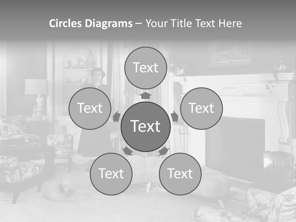 Typical Interior Of 70-80 Years America PowerPoint Template