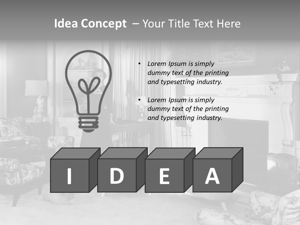 Typical Interior Of 70-80 Years America PowerPoint Template