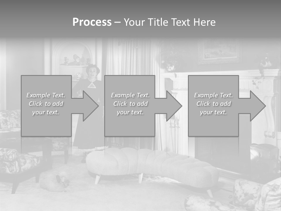 Typical Interior Of 70-80 Years America PowerPoint Template