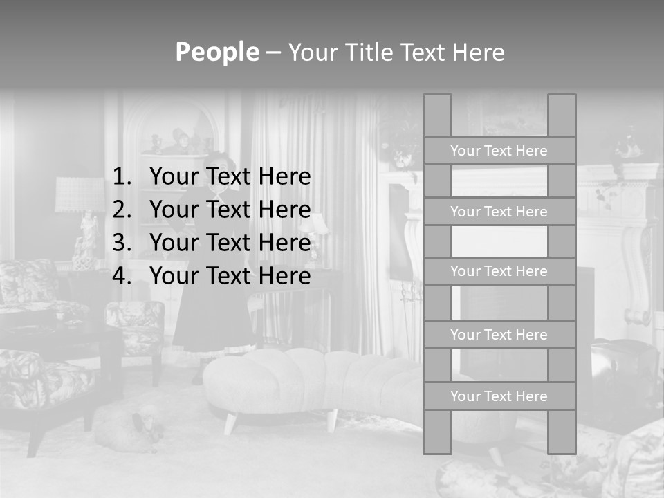 Typical Interior Of 70-80 Years America PowerPoint Template