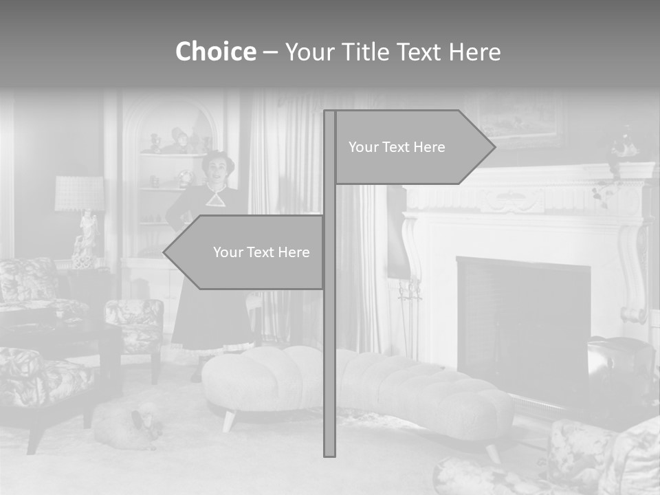 Typical Interior Of 70-80 Years America PowerPoint Template