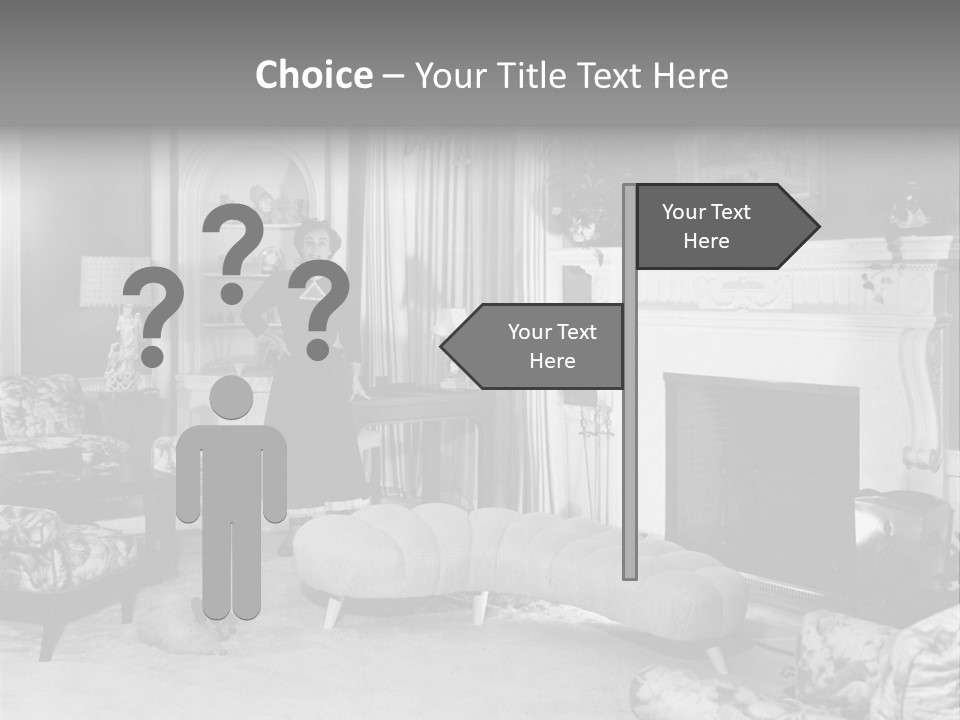 Typical Interior Of 70-80 Years America PowerPoint Template