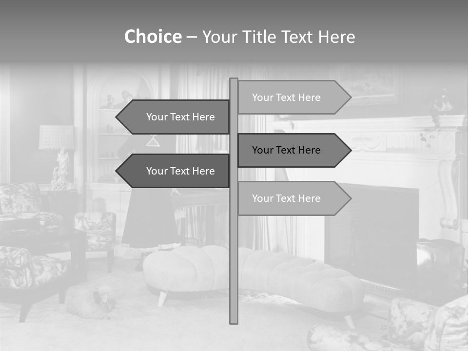 Typical Interior Of 70-80 Years America PowerPoint Template
