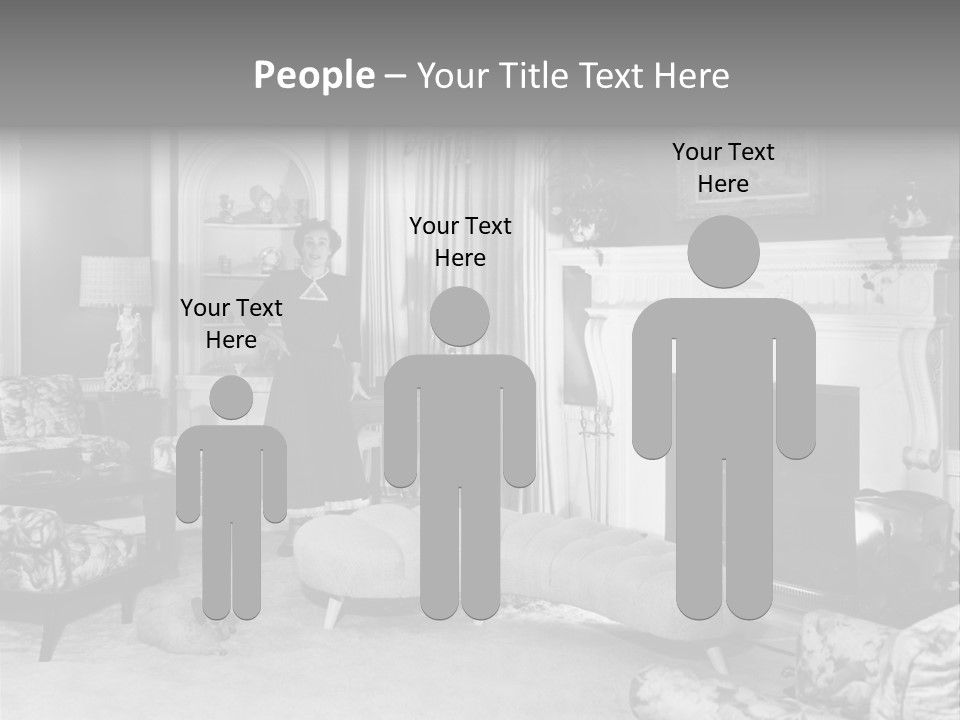 Typical Interior Of 70-80 Years America PowerPoint Template