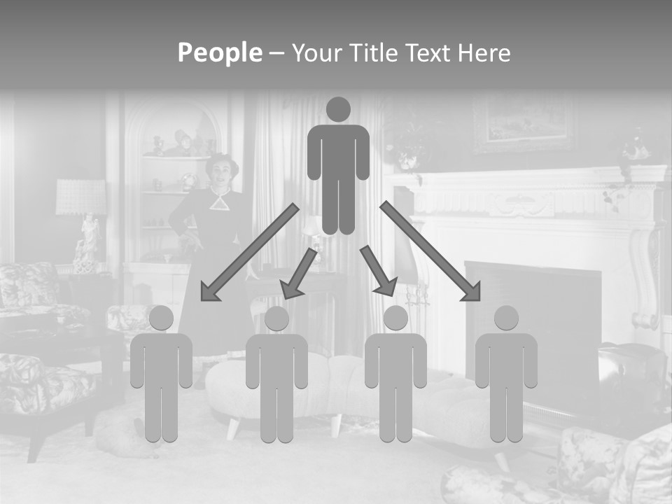 Typical Interior Of 70-80 Years America PowerPoint Template