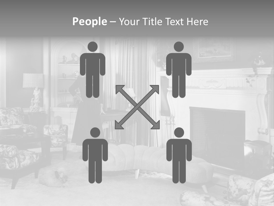 Typical Interior Of 70-80 Years America PowerPoint Template