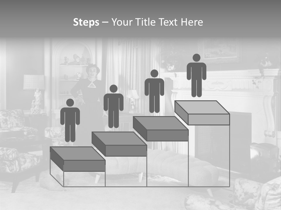 Typical Interior Of 70-80 Years America PowerPoint Template