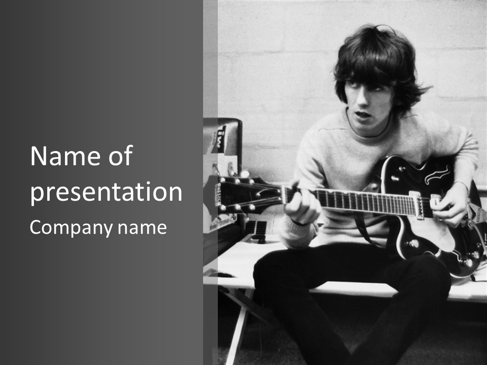 Paul Mccartney With Guitar PowerPoint Template