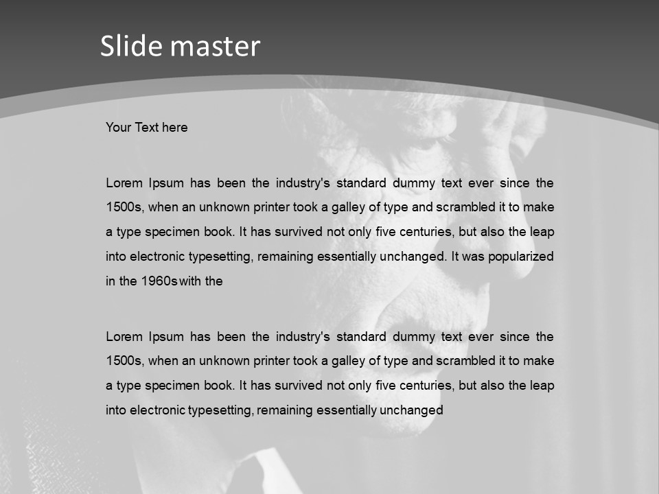 With Sadness In His Eyes PowerPoint Template