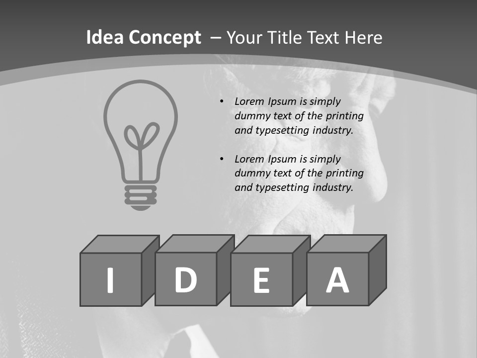 With Sadness In His Eyes PowerPoint Template