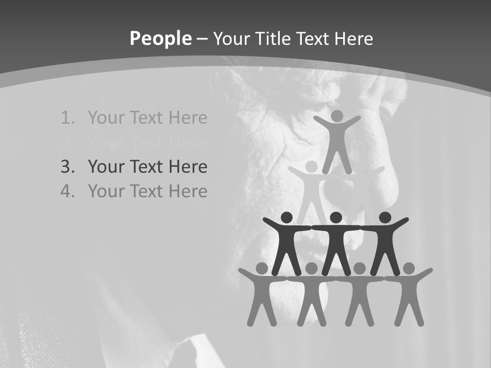 With Sadness In His Eyes PowerPoint Template