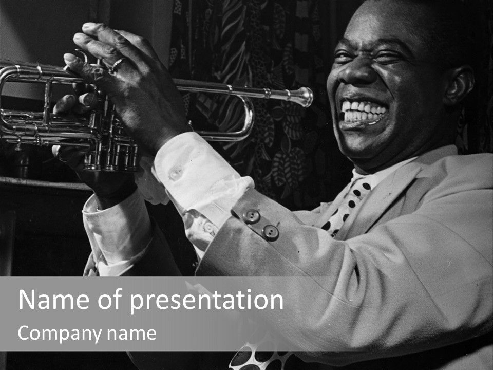 Black Saxophonist PowerPoint Template