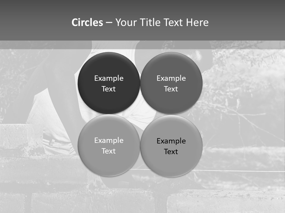 Black Guy Builds A Wall Of Black And White Background PowerPoint Template