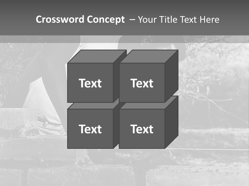 Black Guy Builds A Wall Of Black And White Background PowerPoint Template