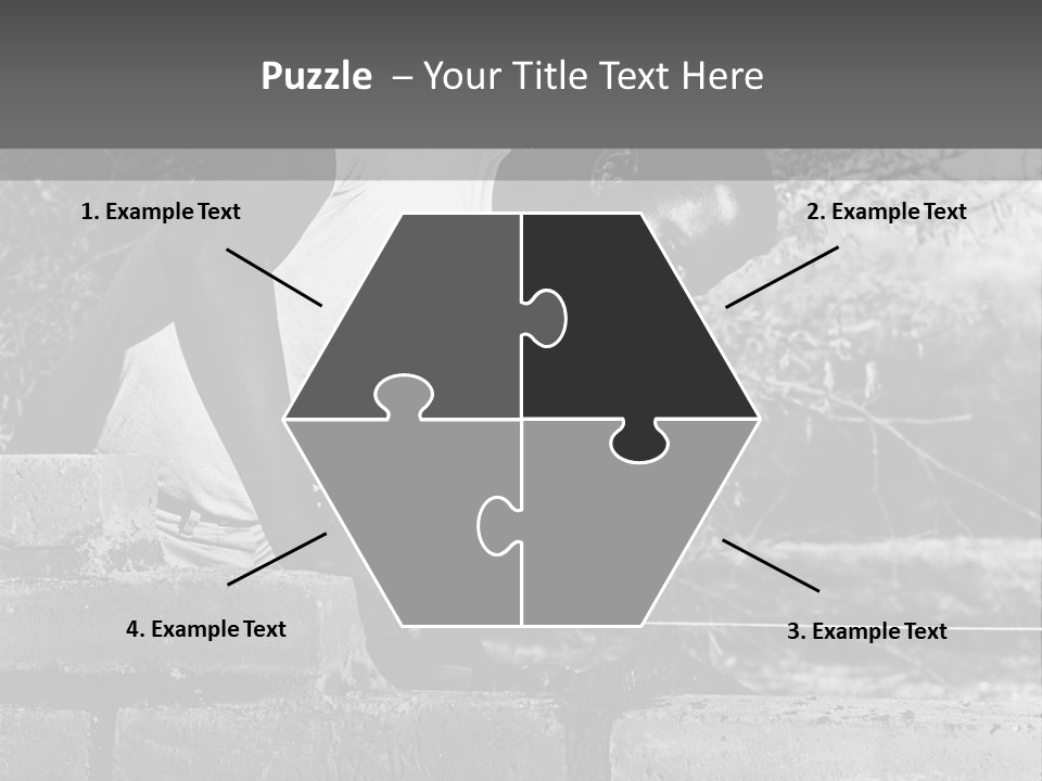 Black Guy Builds A Wall Of Black And White Background PowerPoint Template