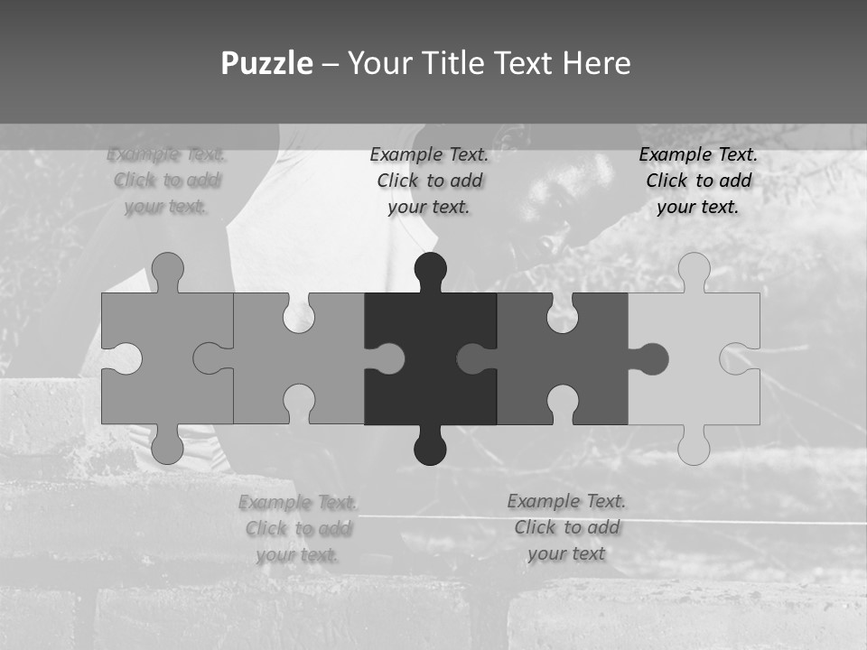 Black Guy Builds A Wall Of Black And White Background PowerPoint Template