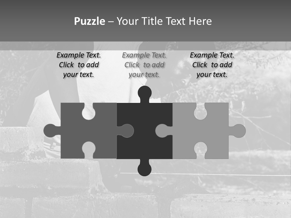 Black Guy Builds A Wall Of Black And White Background PowerPoint Template