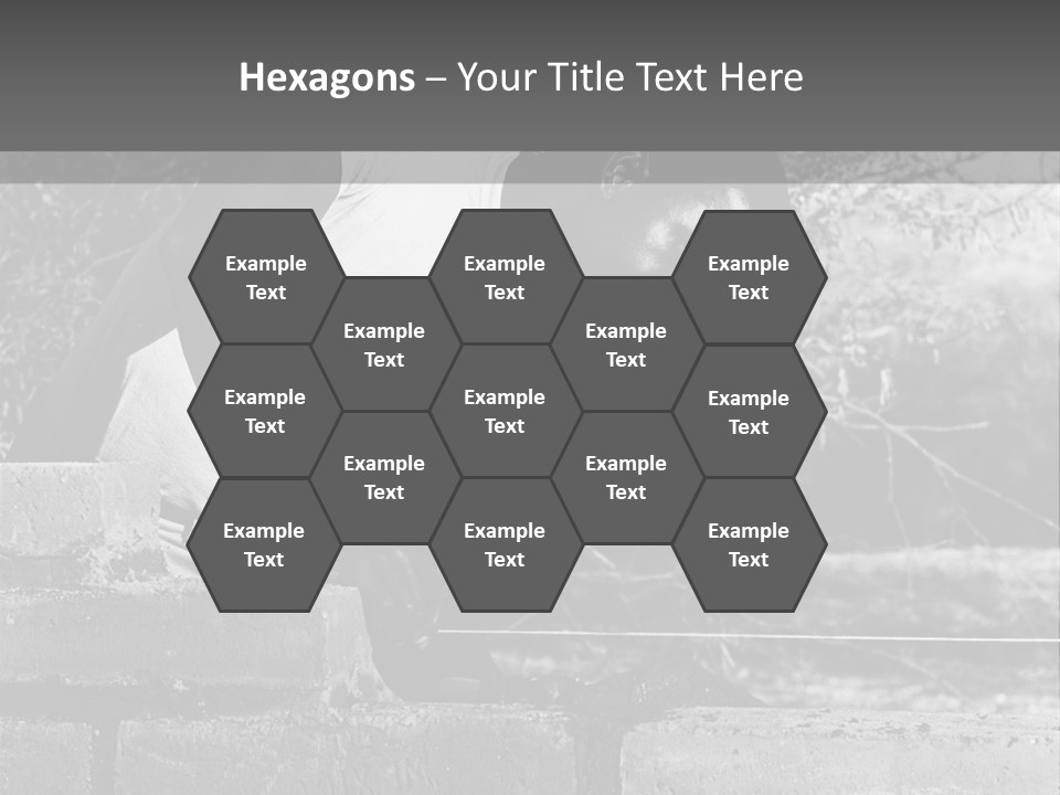 Black Guy Builds A Wall Of Black And White Background PowerPoint Template