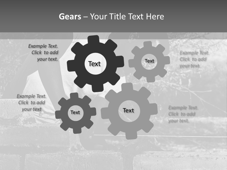 Black Guy Builds A Wall Of Black And White Background PowerPoint Template
