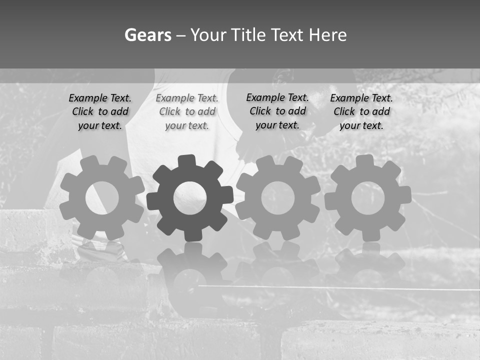 Black Guy Builds A Wall Of Black And White Background PowerPoint Template