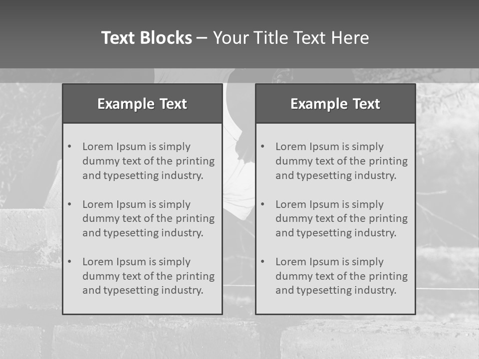 Black Guy Builds A Wall Of Black And White Background PowerPoint Template