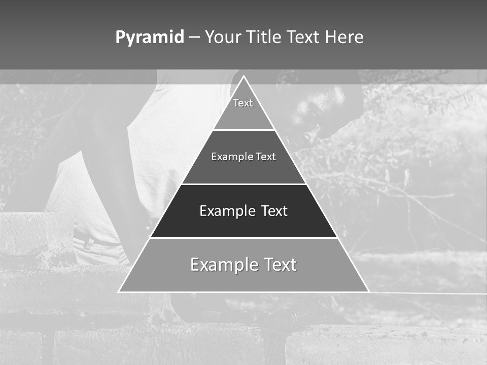 Black Guy Builds A Wall Of Black And White Background PowerPoint Template