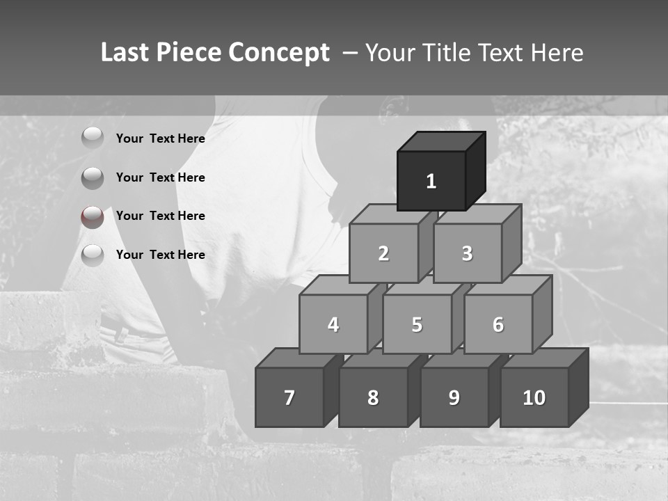 Black Guy Builds A Wall Of Black And White Background PowerPoint Template