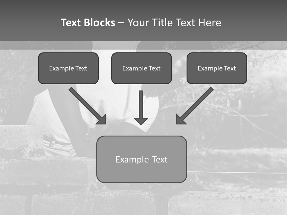 Black Guy Builds A Wall Of Black And White Background PowerPoint Template