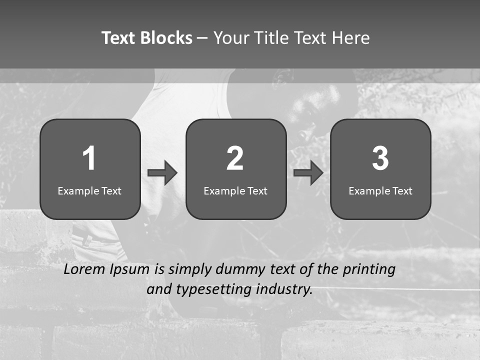 Black Guy Builds A Wall Of Black And White Background PowerPoint Template