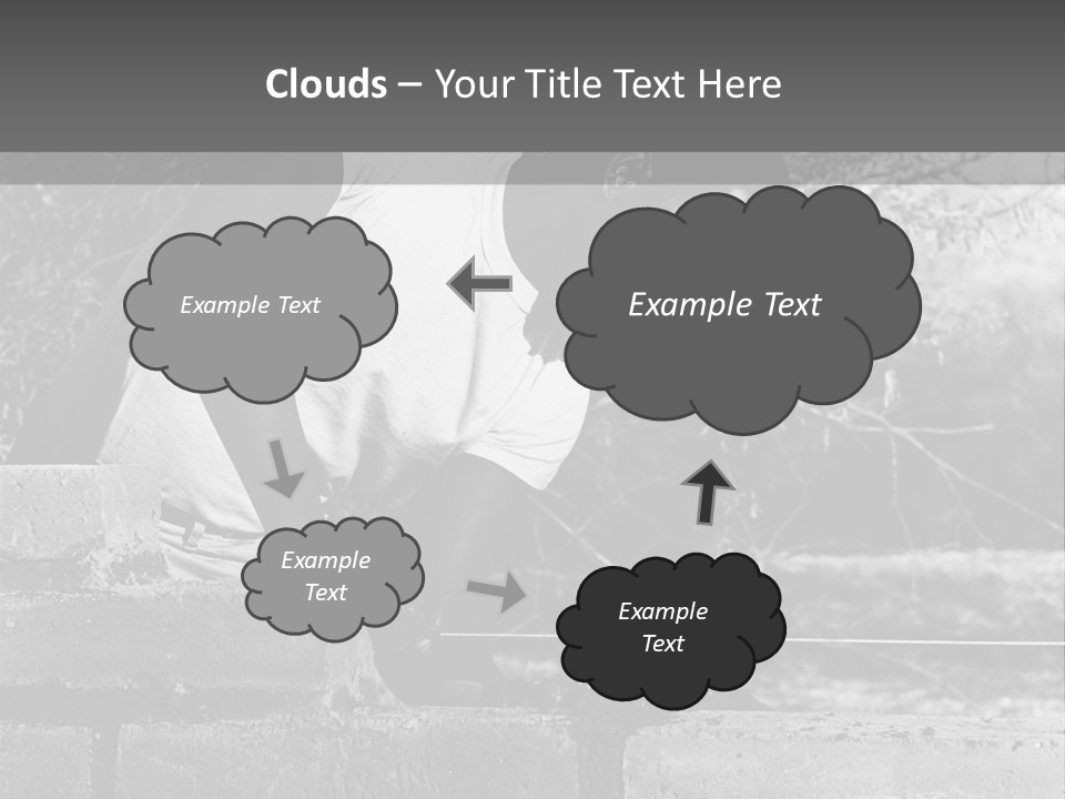 Black Guy Builds A Wall Of Black And White Background PowerPoint Template