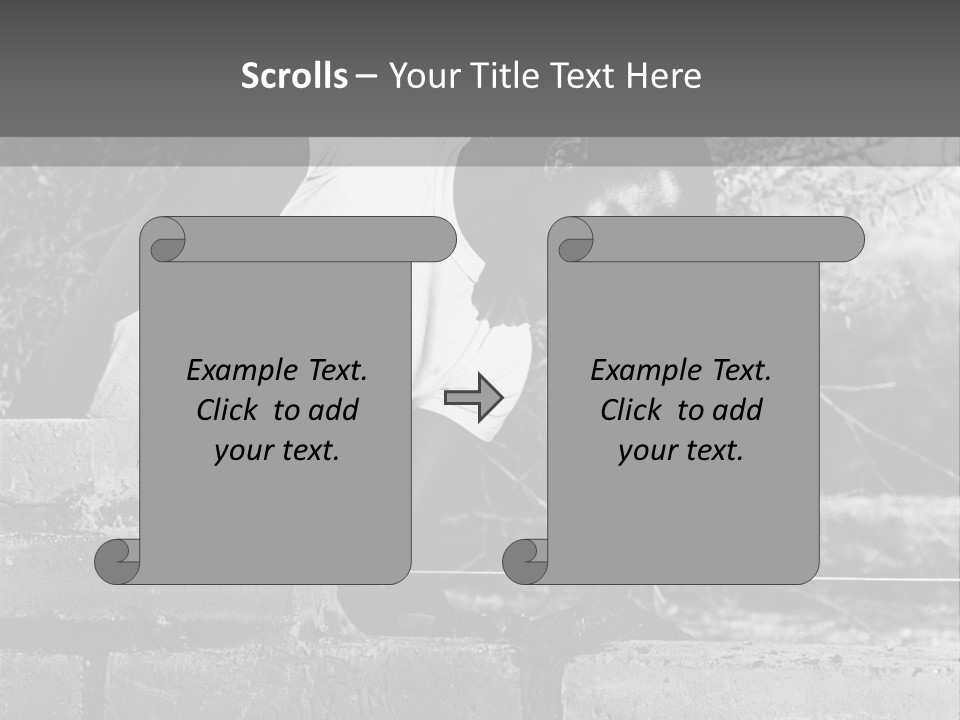 Black Guy Builds A Wall Of Black And White Background PowerPoint Template