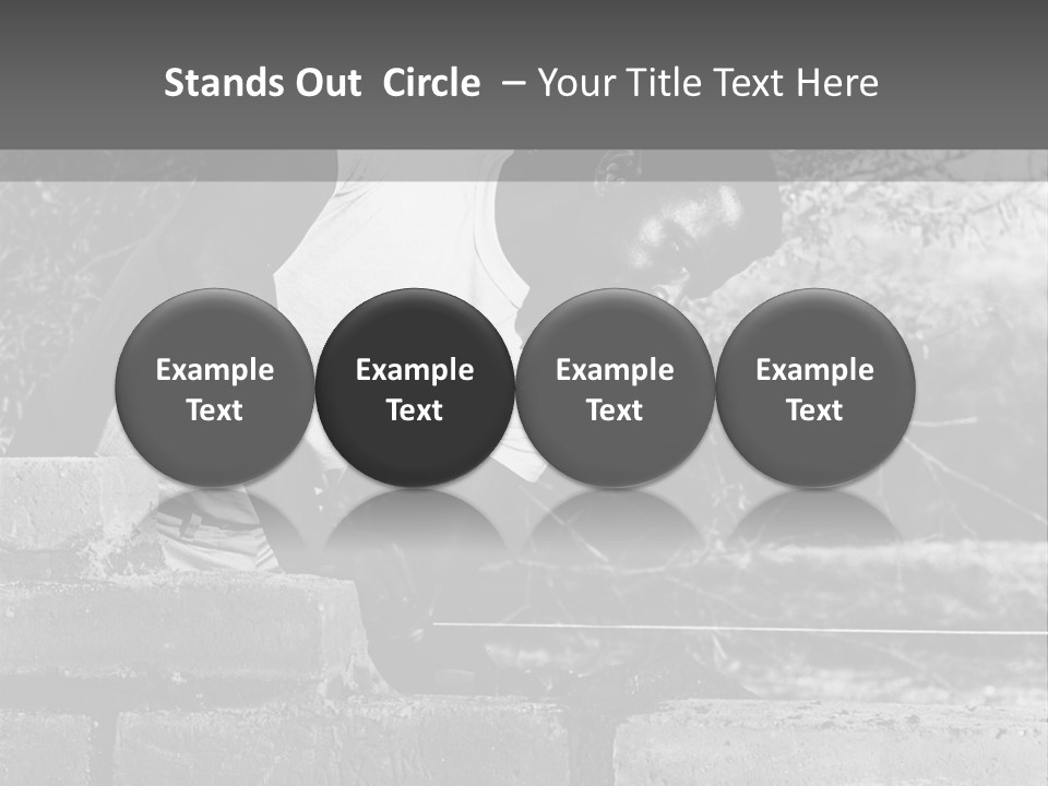 Black Guy Builds A Wall Of Black And White Background PowerPoint Template