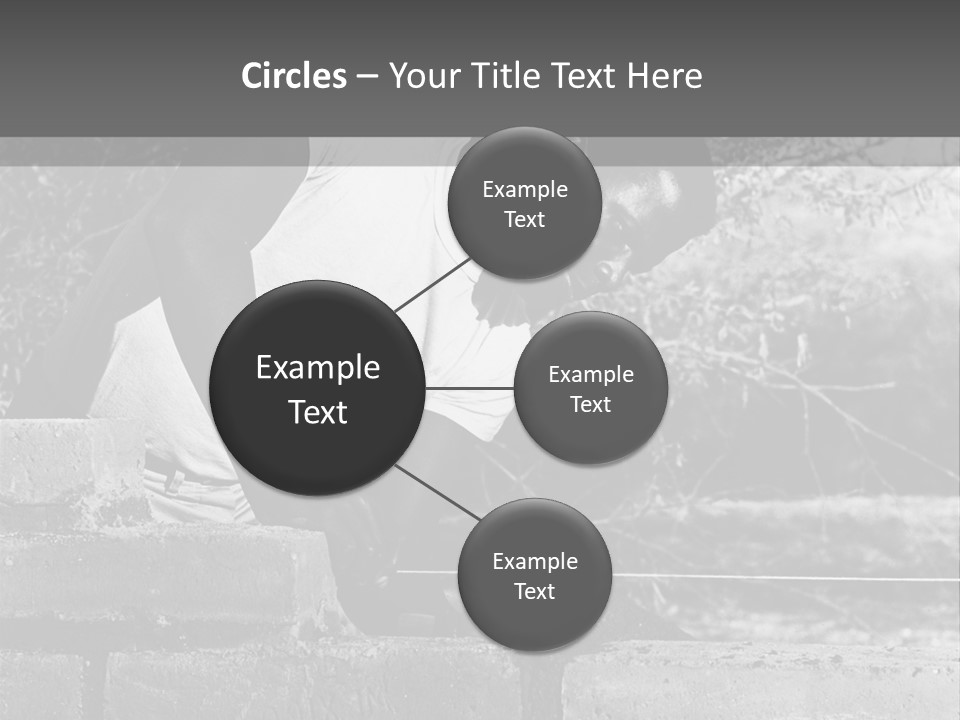 Black Guy Builds A Wall Of Black And White Background PowerPoint Template