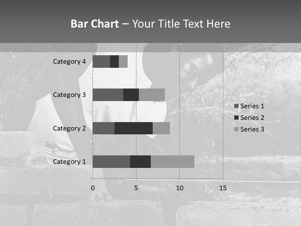 Black Guy Builds A Wall Of Black And White Background PowerPoint Template