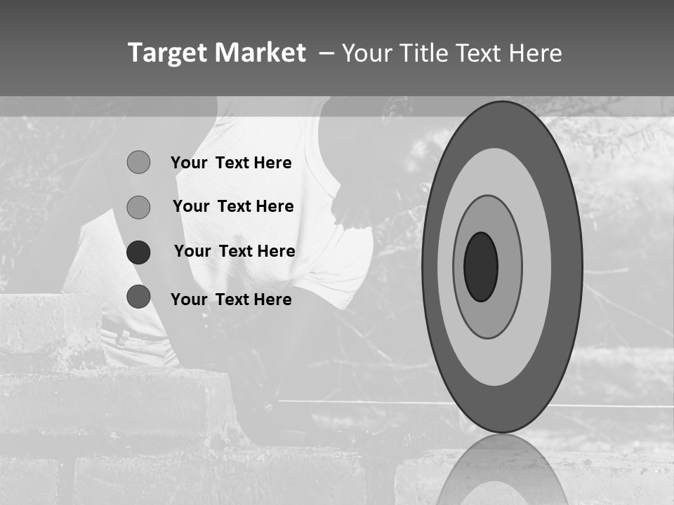 Black Guy Builds A Wall Of Black And White Background PowerPoint Template