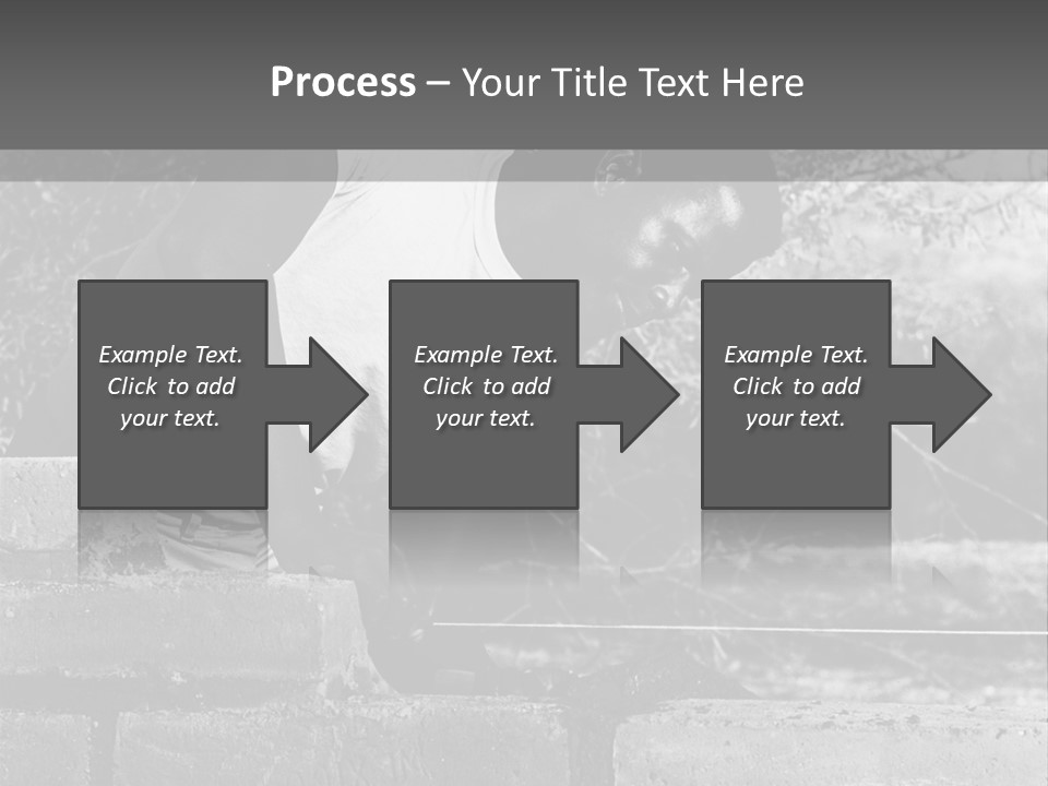 Black Guy Builds A Wall Of Black And White Background PowerPoint Template