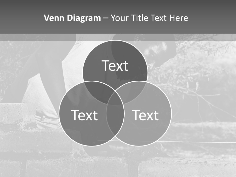 Black Guy Builds A Wall Of Black And White Background PowerPoint Template